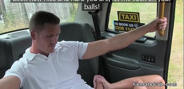  Guy bangs busty blonde female fake taxi driver